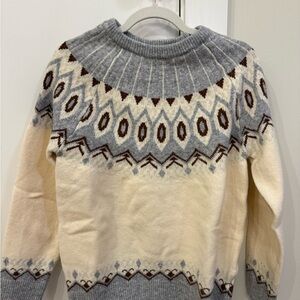 NEW Pink Lily Winter Sweater (Gray, Brown and Cream)